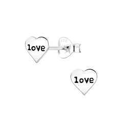 Wholesale Silver Love Stud Earrings