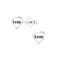 Wholesale Silver Love Stud Earrings