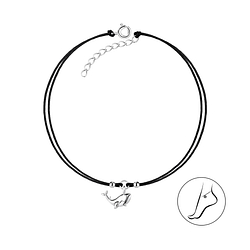Wholesale Silver Whale Cord Anklet