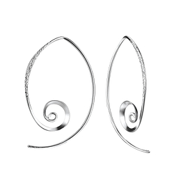 Wholesale Silver Spiral Hoop Earrings