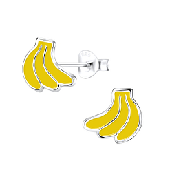 Wholesale Silver Banana Stud Earrings