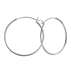 Wholesale 40mm Silver French Lock Hoop Earrings