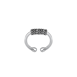 925 Silver Chanel Check Pattern Ear Cuff - LURUBE