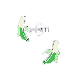 Wholesale Silver Banana Stud Earrings