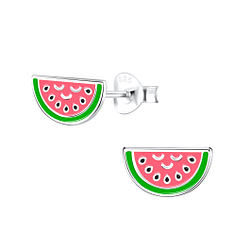 Wholesale Silver Watermelon Stud Earrings