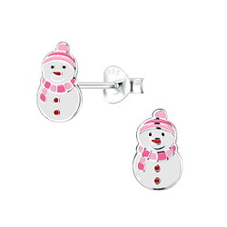 Wholesale Silver Snowman Stud Earrings
