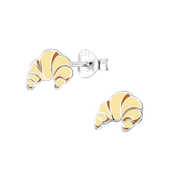 Wholesale Silver Croissant Stud Earrings