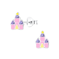 Wholesale Silver Castle Stud Earrings