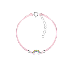 Wholesale Silver Rainbow Cord Bracelet