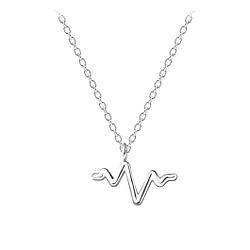 Wholesale Silver Heartbeat Necklace