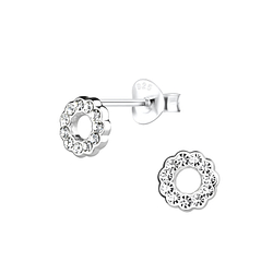 Wholesale Silver Flower Stud Earrings