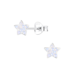 Wholesale Silver Star Crystal Stud Earrings