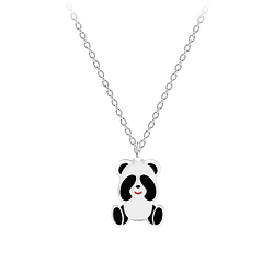 925 Sterling Silver Panda Necklace My Heart is With You Panda Pendant