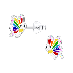 Wholesale Silver Butterfly Stud Earrings