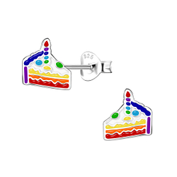 Wholesale Silver Cake Stud Earrings