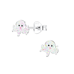 Wholesale Silver Octopus Stud Earrings