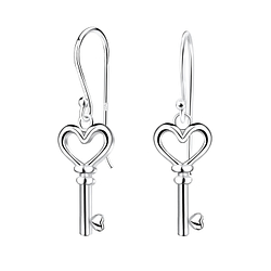 Wholesale Silver Key Earrings