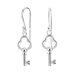 Wholesale Silver Key Earrings