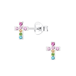 Wholesale Silver Cross Stud Earrings