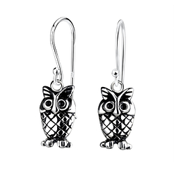Wholesale Silver Owl Earrings