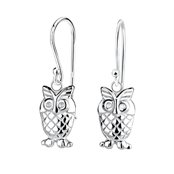 Wholesale Silver Owl Earrings