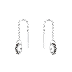 Wholesale Silver Thread Through Crystal Earrings