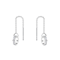 Wholesale Silver Thread Through Crystal Earrings