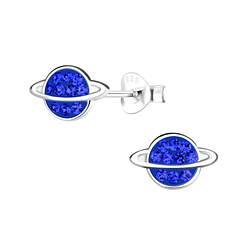 Wholesale Silver Saturn Stud Earrings