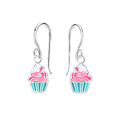 Wholesale Silver Cupcake Earrings