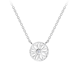 Wholesale Silver Flower Necklace