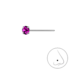 Wholesale 3mm Round Crystal Silver Nose Stud