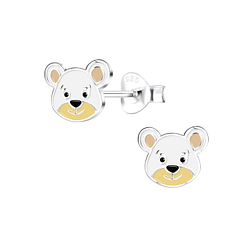 Wholesale Silver Bear Stud Earrings