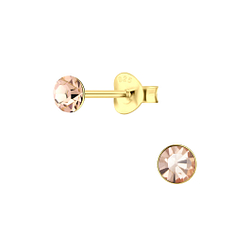 Wholesale 4mm Round Crystal Silver Stud Earrings