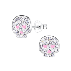 Wholesale Silver Skull Stud Earrings