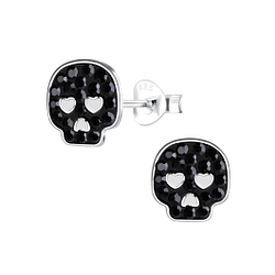 Wholesale Silver Skull Stud Earrings