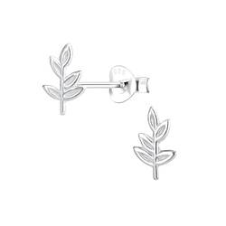 Wholesale Silver Leaf Stud Earrings