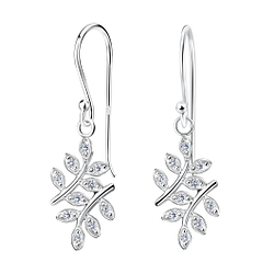 Wholesale Silver Olive Leaf Earrings