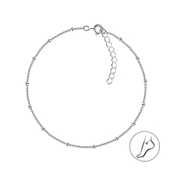 Wholesale 25cm Silver Satellite Anklet With Extension