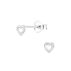 Wholesale Silver Heart Stud Earrings