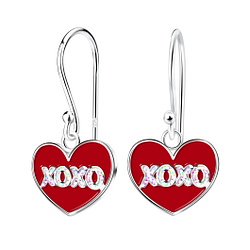 Wholesale Silver XOXO Heart Earrings