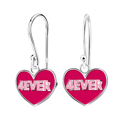 Wholesale Silver 4Ever Heart Earrings