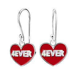 Wholesale Silver 4Ever Heart Earrings