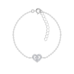 Wholesale Silver Heart Bracelet