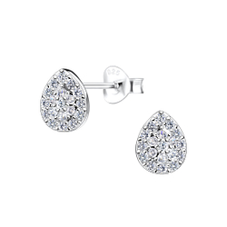 Wholesale Silver Tear Drop Stud Earrings