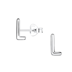 Wholesale Silver Letter L Stud Earrings