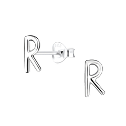 Wholesale Silver Letter R Stud Earrings