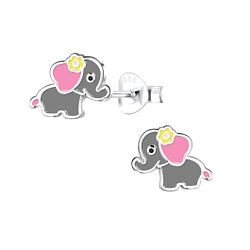 Wholesale Silver Elephant Stud Earrings