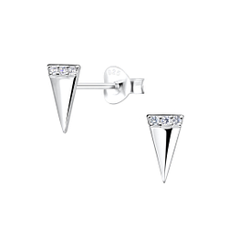 Wholesale Silver Triangle Stud Earrings