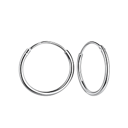 Wholesale 14mm Silver Thin Hoop Earrings