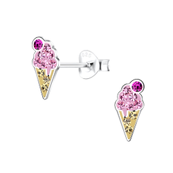 Wholesale Silver Ice cream Stud Earrings